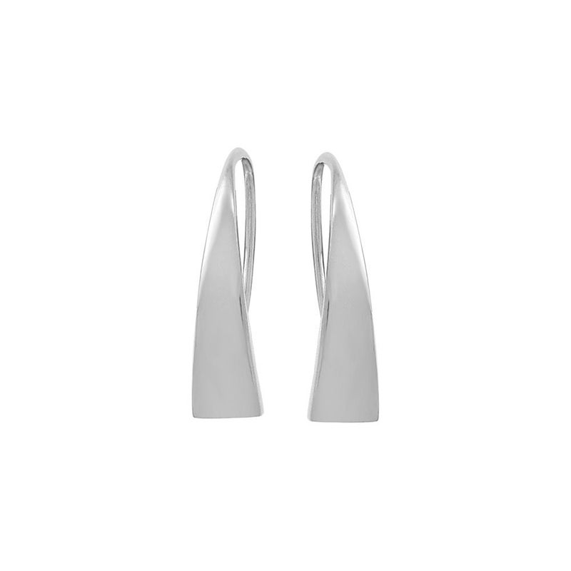 Boma Jewelry Sterling Silver Triangle Pull Through Hoop Earrings - Image 1